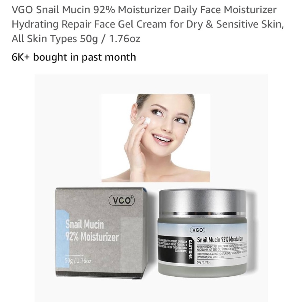 Snail mucin moisturizer